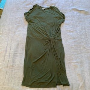 Army green tie dress